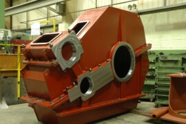 Fabricated & machined gearcase for large dockside crane